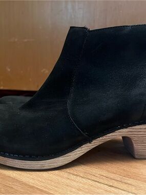 Women's - Dansko Maria Leather Ankle Boot Black Leather Suede EU 38